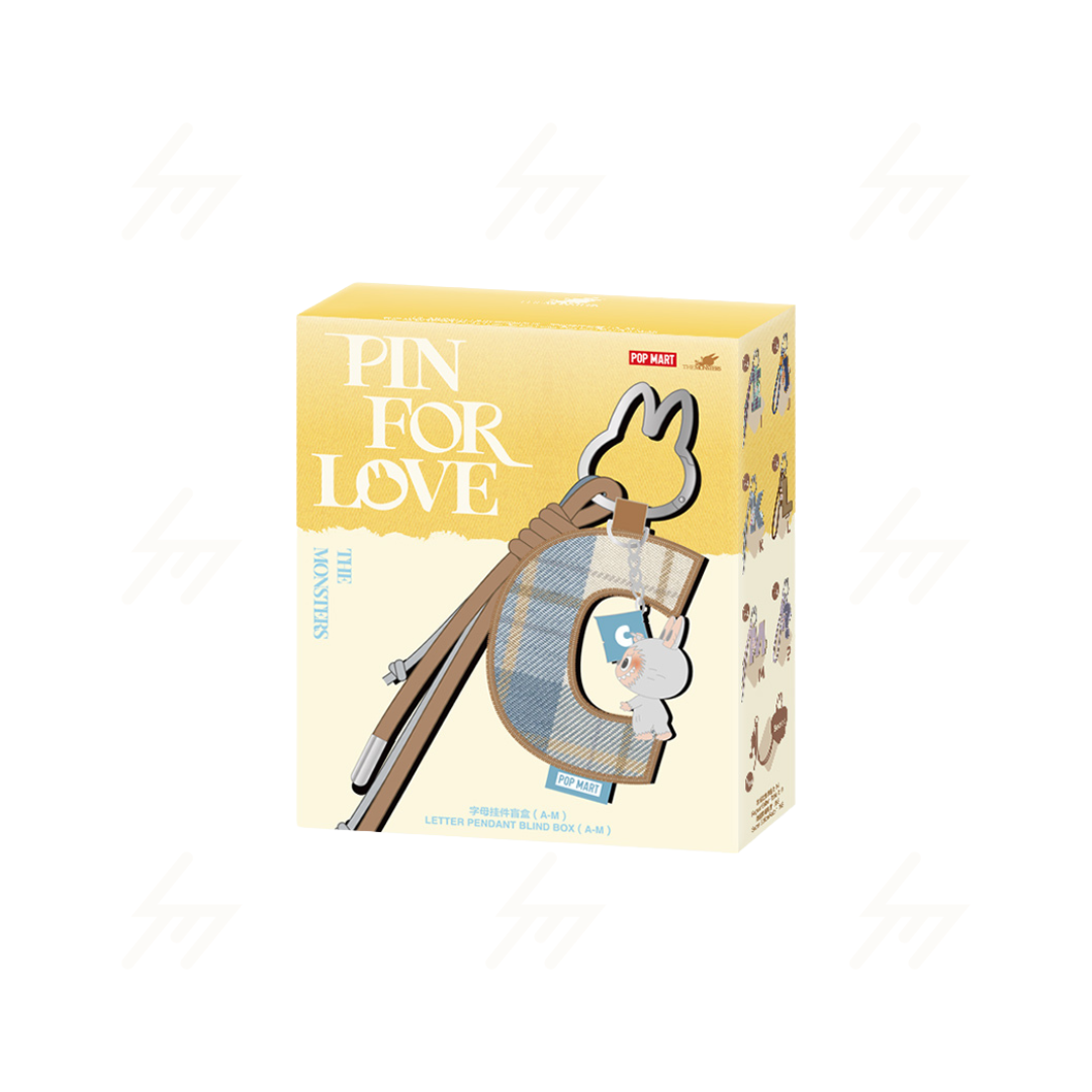 POP MART - Blind Box - LABUBU THE MONSTER PIN FOR LOVE SERIES Letter Pendant (A-M)