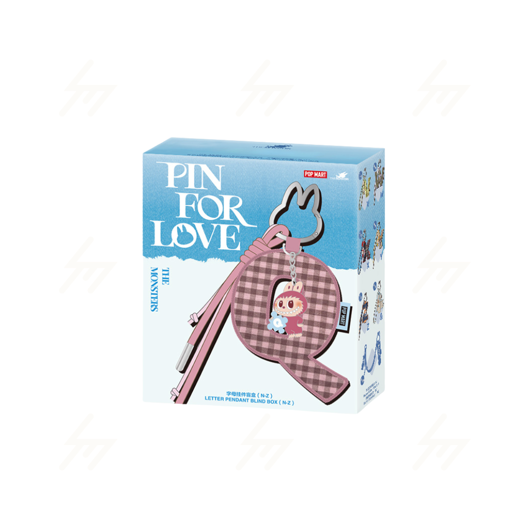 POP MART - Blind Box - LABUBU THE MONSTER PIN FOR LOVE SERIES Letter Pendant (N-Z)