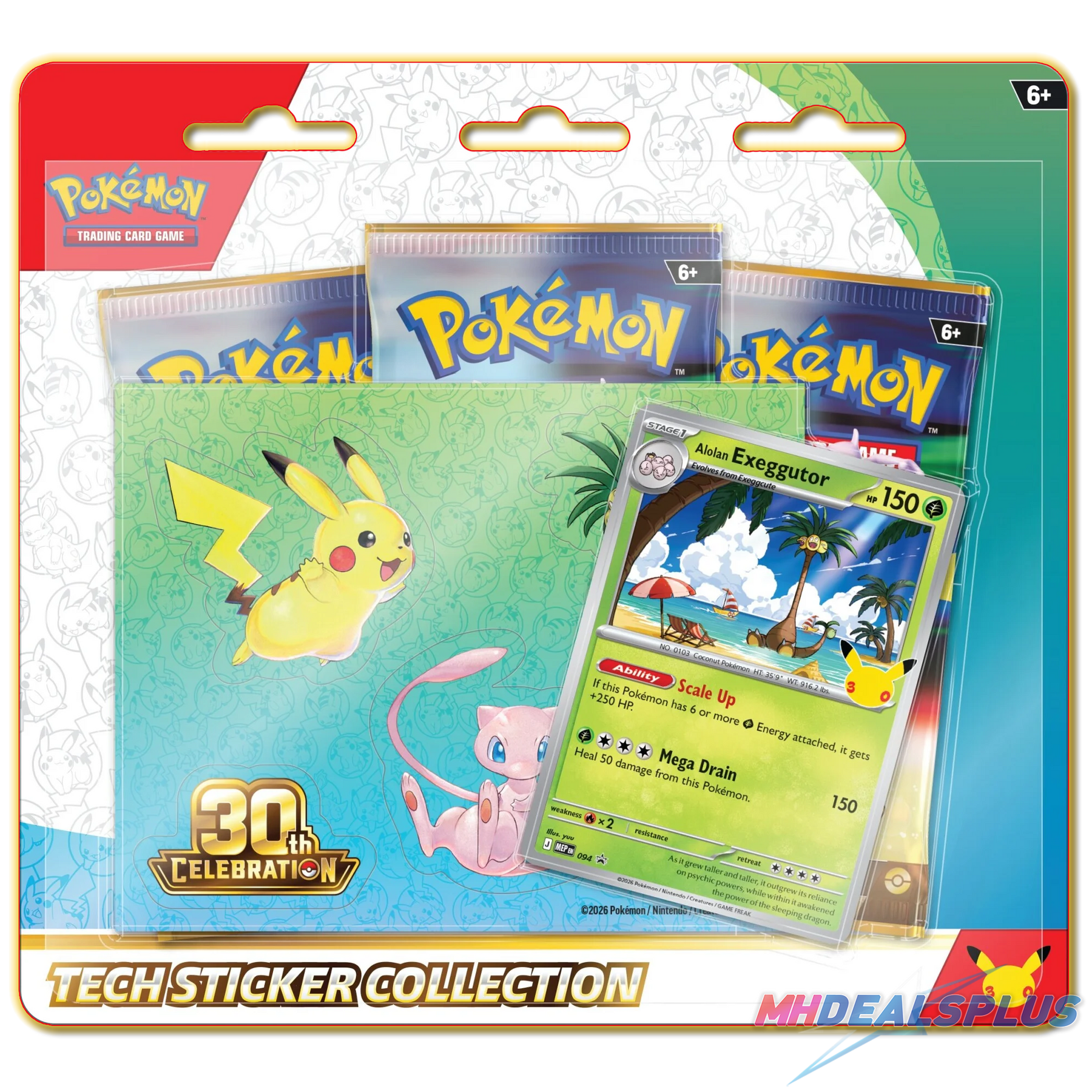 (Pre-Order) Pokemon 30th Celebration Tech Sticker Collection Set of 2 (Alolan Exeggutor/Lucario)
