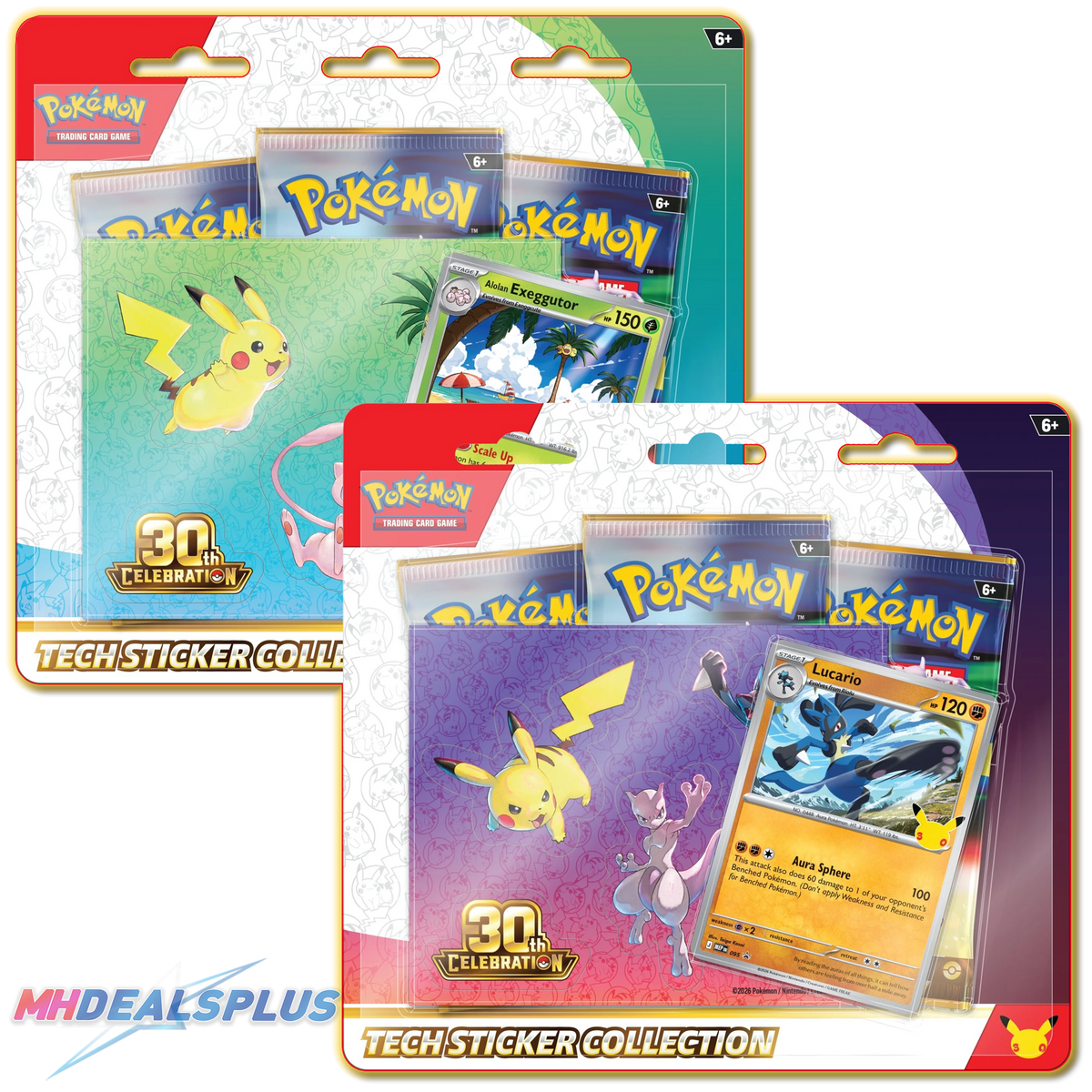 (Pre-Order) Pokemon 30th Celebration Tech Sticker Collection Set of 2 (Alolan Exeggutor/Lucario)