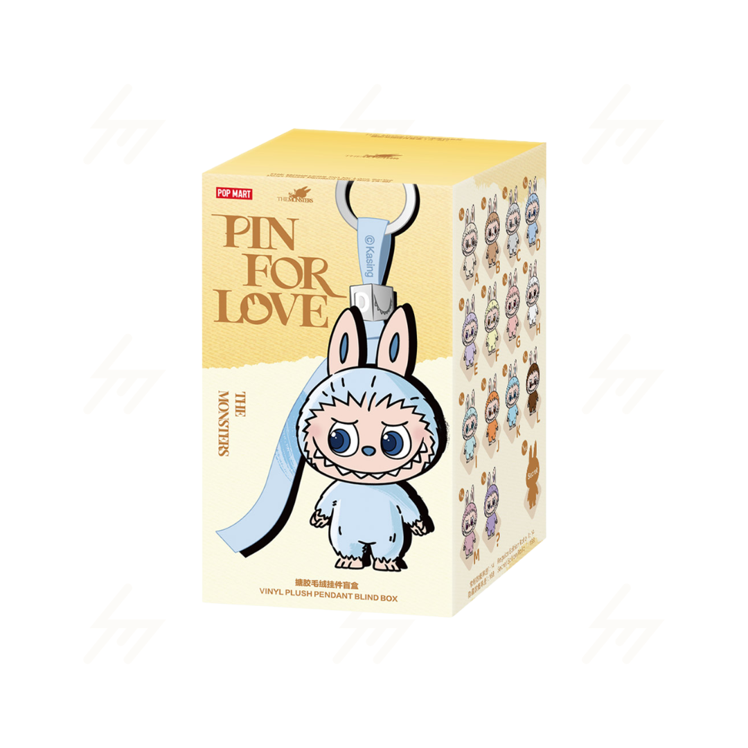 POP MART - Blind Box - LABUBU THE MONSTER PIN FOR LOVE SERIES Vinyl Plush Pendant (A-M)