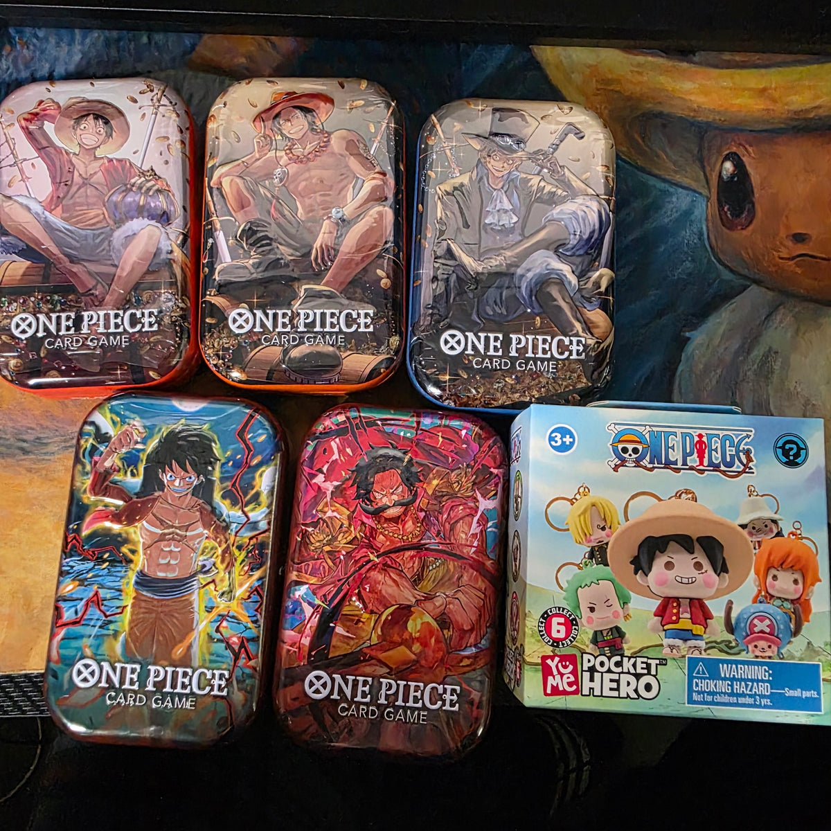 OP Tin Pack Set Vol. 1 & 2 (5 sealed TINS) & keychain