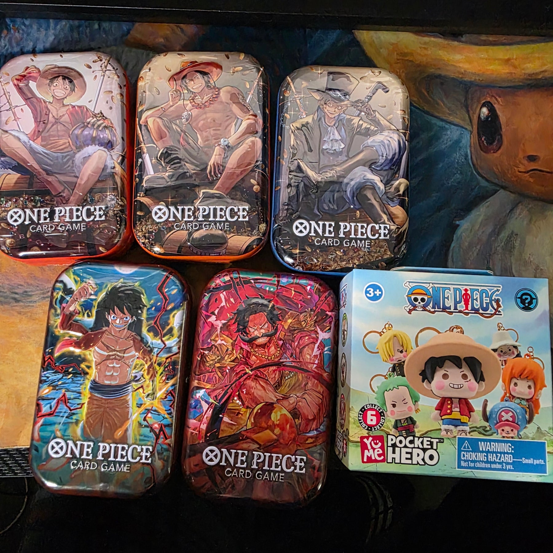 OP Tin Pack Set Vol. 1 & 2 (5 sealed TINS) & keychain
